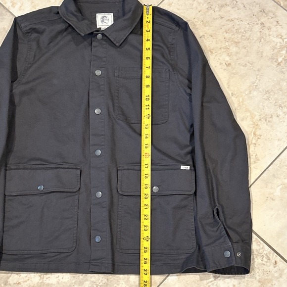 O'Neill O'Riginals Trails Chore Jacket Men Medium Grey Standard Fit Shacket Snap - Picture 7 of 10